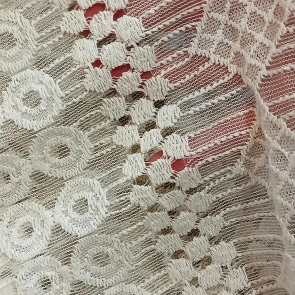 Ginger G crochet embroidered lace sheer cream feminine fairy romantic kimono L - Picture 9 of 11